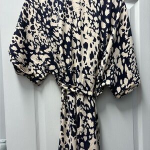 Chic Black and Cream Patterned Dress